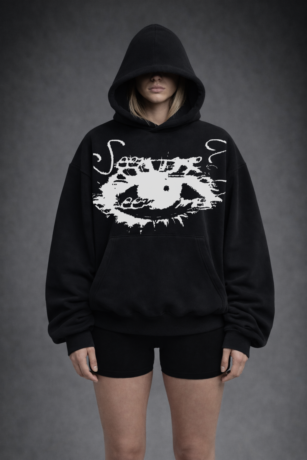 "Seen me?" boxy hoodie