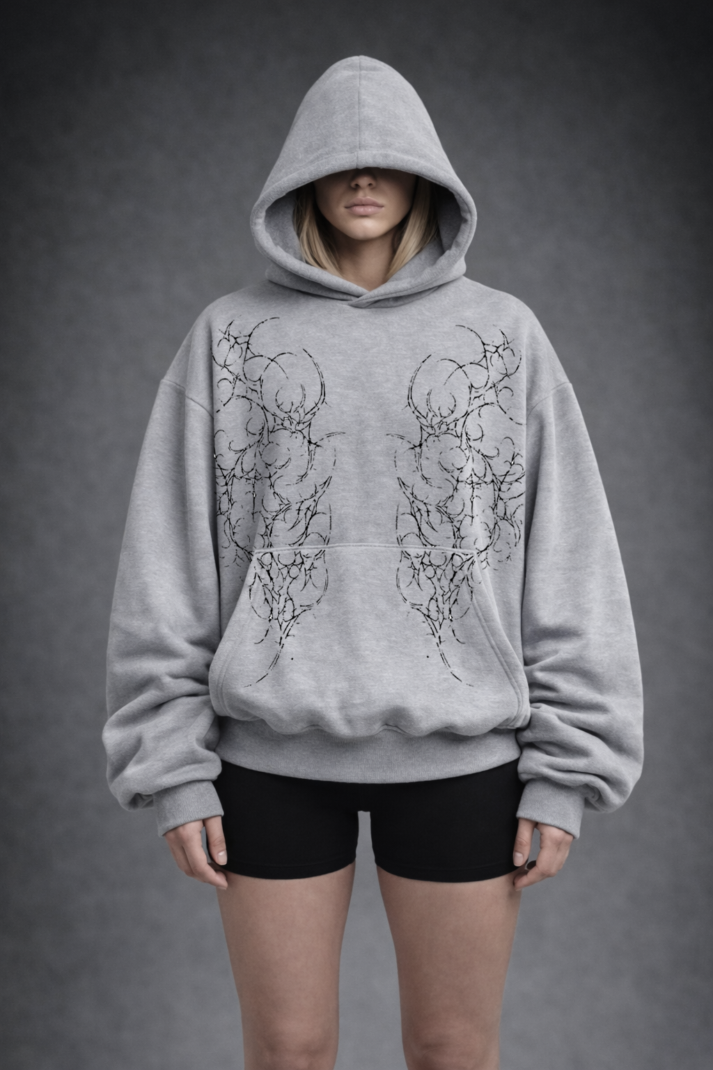 "Tribal" boxy hoodie