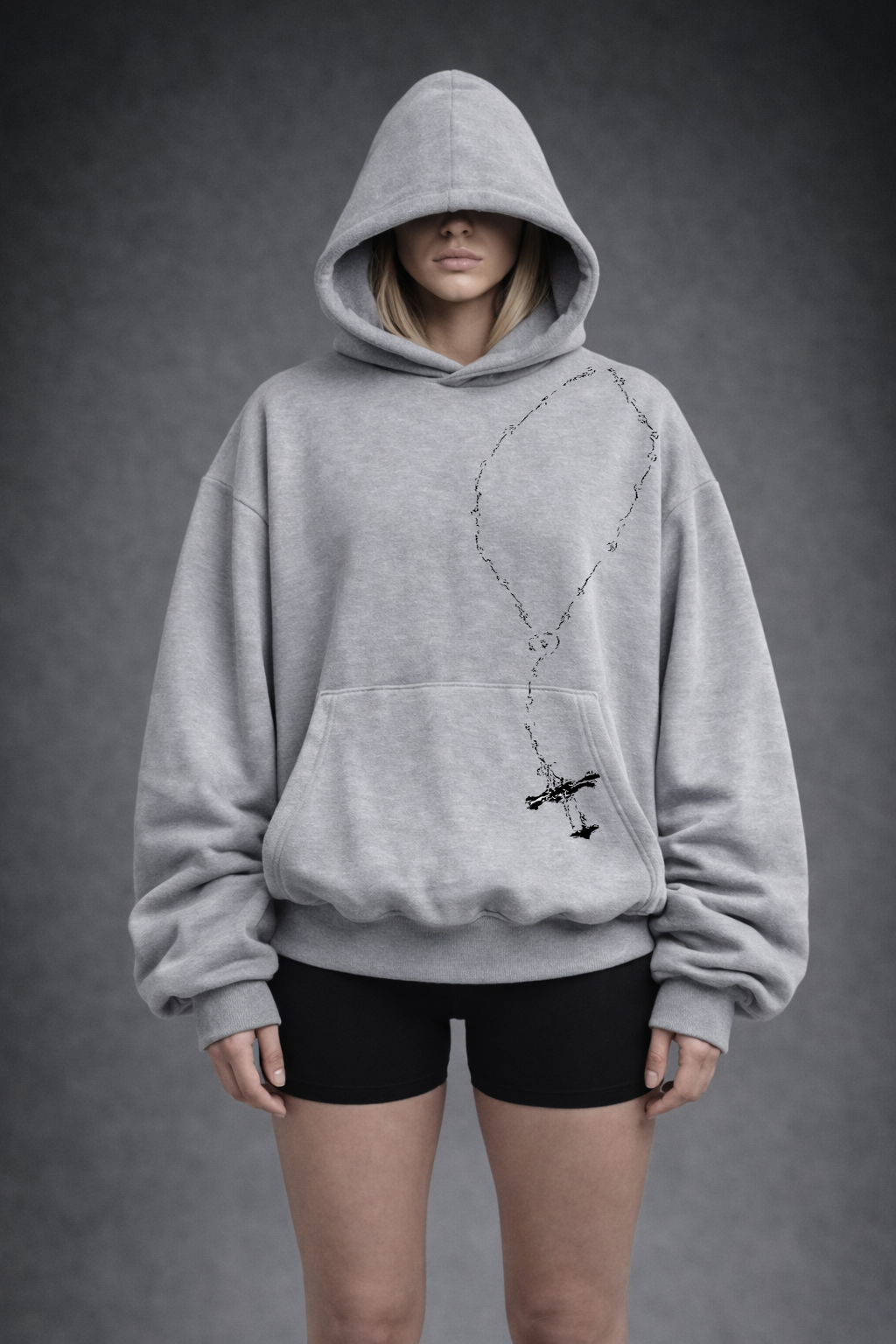 "Chain" boxy hoodie