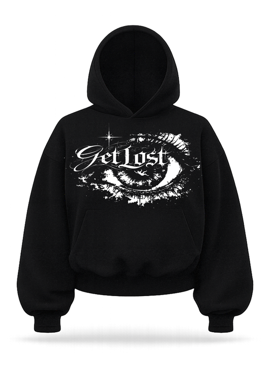 "Get lost" boxy hoodie